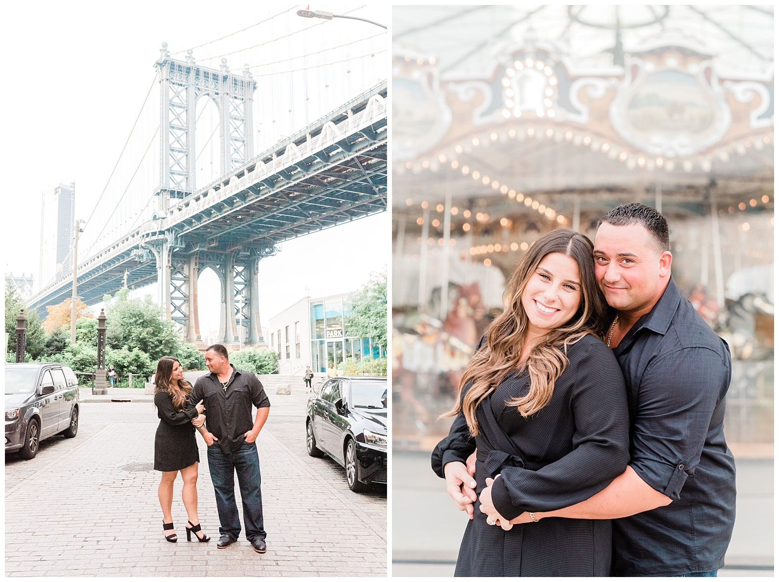 Brooklyn, Engagement Session, Carousel, Jane's Carousel, NYC, DUMBO, City, New York, Manhattan Bridge, Photographer, Photo