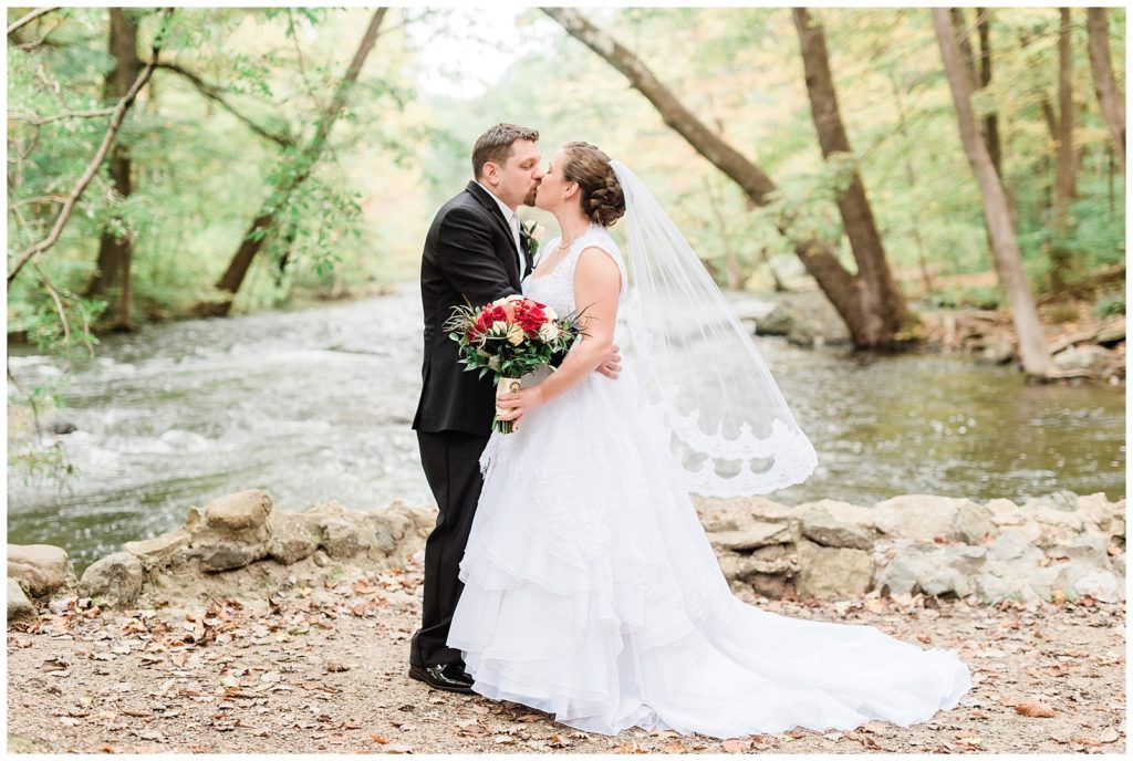 Forest Wedding, NJ, David's Country Inn, Fall, Woods, Bride and Groom