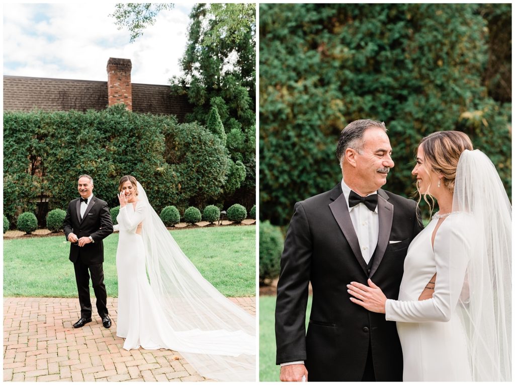 Estate at Florentine Gardens Wedding, Rivervale, New Jersey, Wedding Photographer, Dad First Look, Bride, Father, Daughter