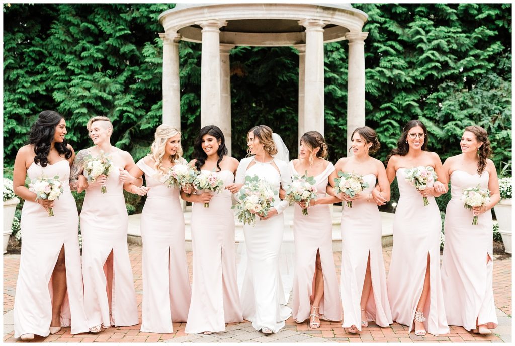 Estate at Florentine Gardens Wedding, River Vale, New Jersey, Wedding Photographer, Wedding Party, Bridesmaids, Blush Pink