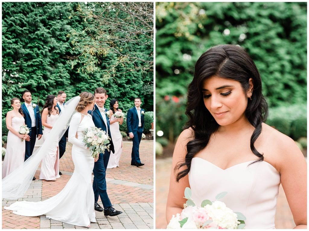Estate at Florentine Gardens Wedding, River Vale, New Jersey, Wedding Photographer, Wedding Party, Bridesmaids, Blush Pink, Bouquet