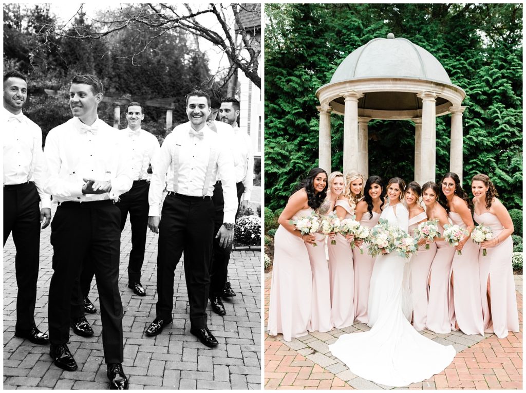 Estate at Florentine Gardens Wedding, River Vale, New Jersey, Wedding Photographer, Wedding Party, Bridesmaids, Blush Pink, Groomsmen