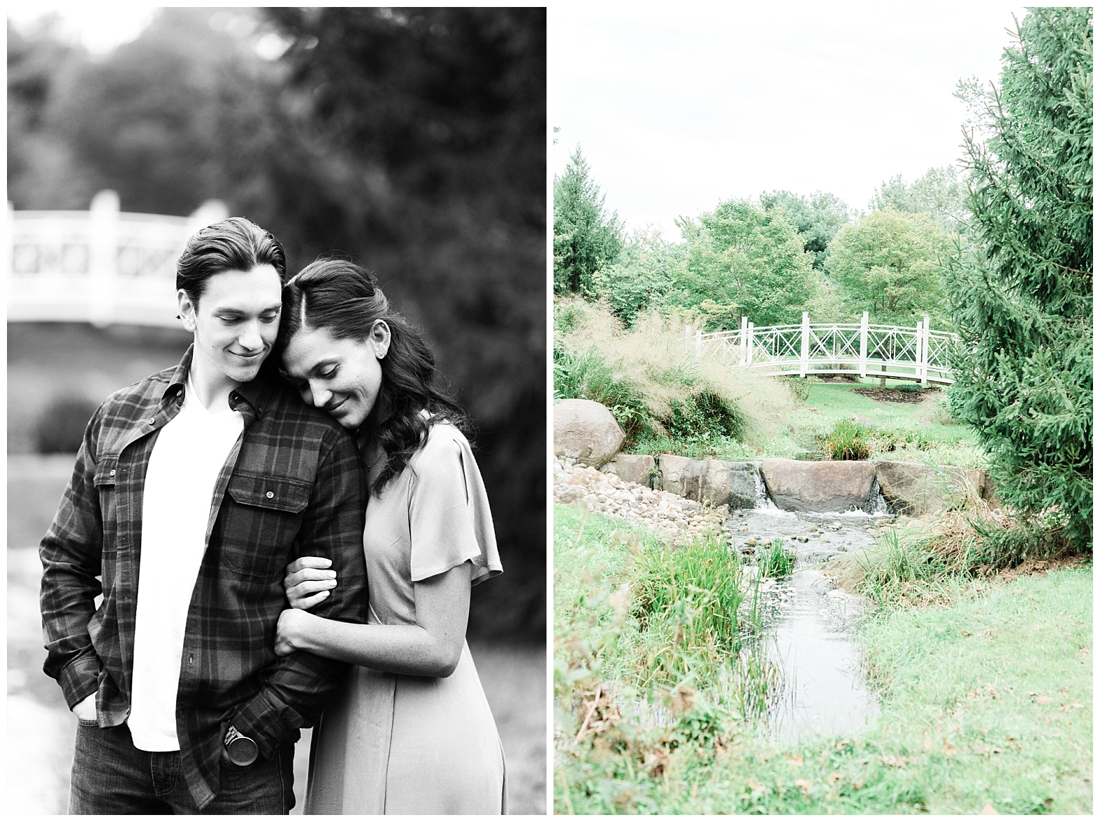 Engagement Session, Garden, NJ Wedding Photographer, Outdoor, Sayen Gardens, Bridge, Stream
