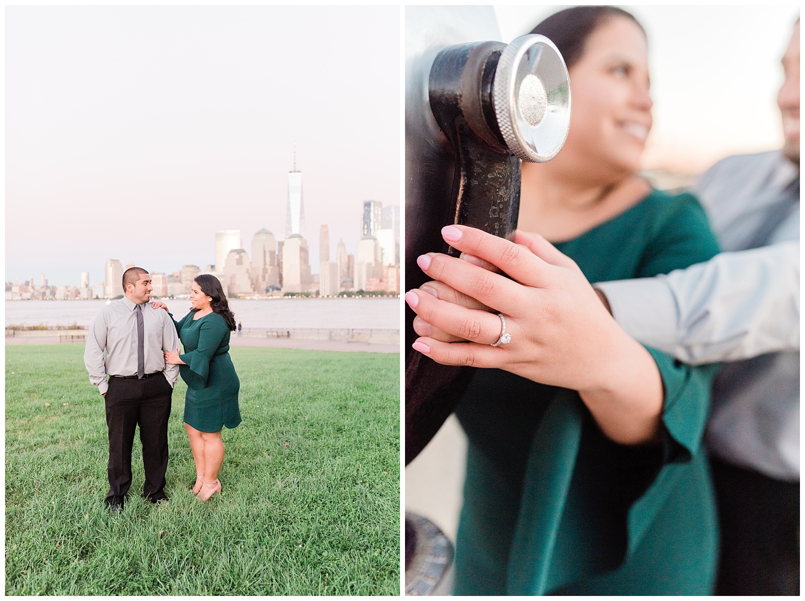 City,Engaged,Engagement Session,Jersey City,Liberty State Park,NJ,NYC,New York,Skyline,Sunset,Wedding Photographer,