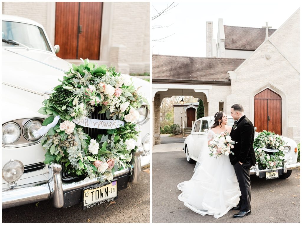 bride and groom portraits, elegant, Floral, just married, NJ, Park Chateau, Photographer, rolls royce, Twisted Willow, Wedding, wedding car, Wedding inspiration