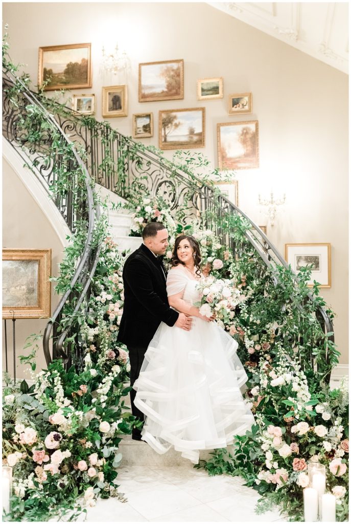 dreamy, elegant, Floral, NJ, Park Chateau, Photographer, staircase, Twisted Willow, Wedding, Wedding inspiration, luxury wedding, new jersey, estate