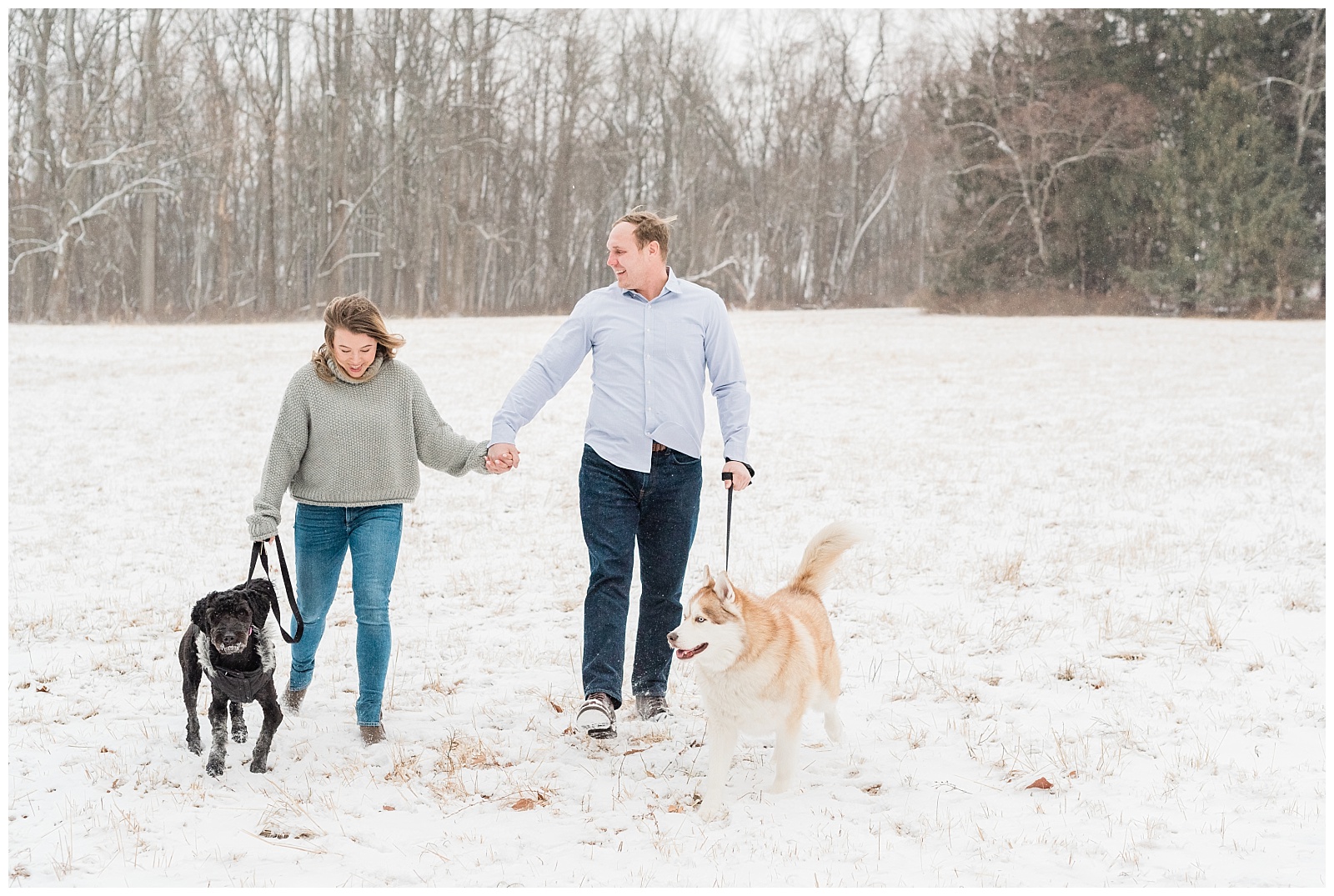 New Jersey Engagement Session, Snowy, Winter, Cozy, Session, Wedding Photographer, dogs, furbabies