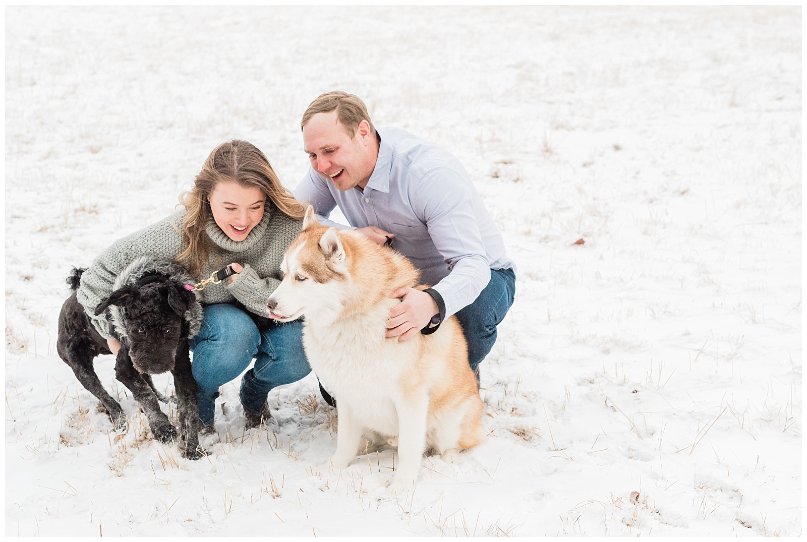 New Jersey Engagement Session, Snowy, Winter, Cozy, Session, Wedding Photographer, dogs, furbabies, husky
