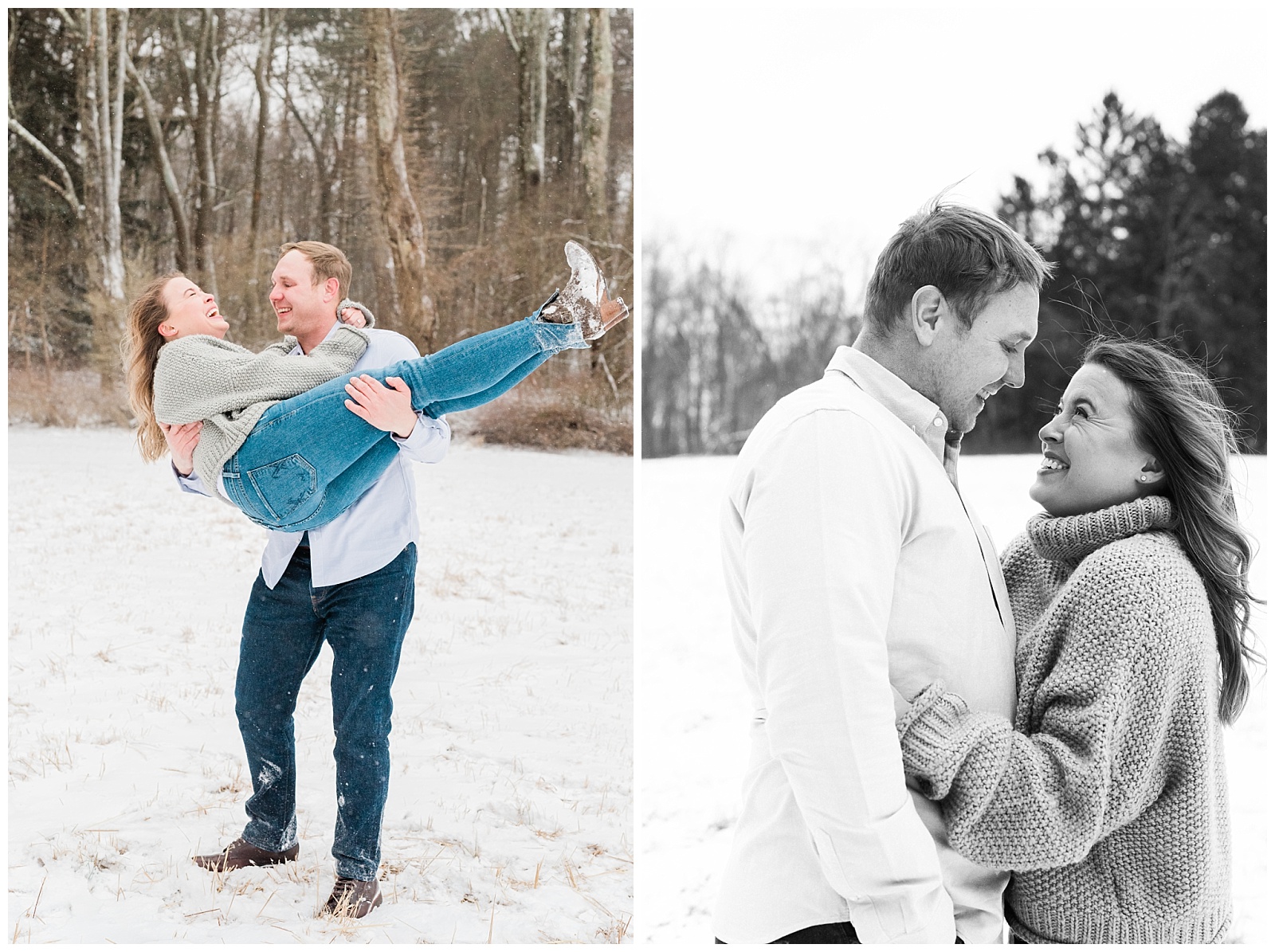New Jersey Engagement Session, Snowy, Winter, Cozy, Session, Wedding Photographer, Cross Estate Gardens, Snow, Wintry, Light and Airy, Laughter