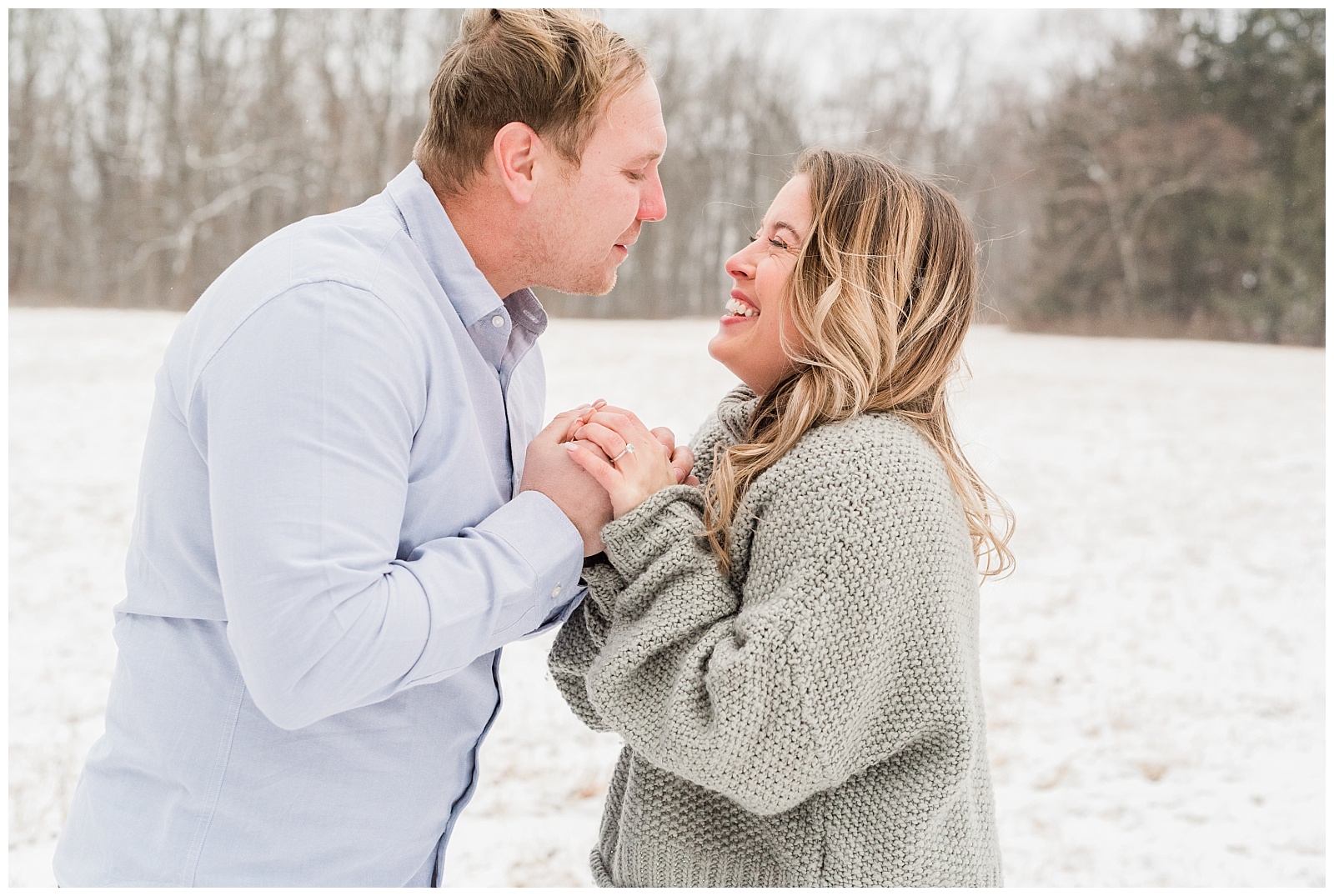 New Jersey Engagement Session, Snowy, Winter, Cozy, Session, Wedding Photographer, Cross Estate Gardens, Snow, Wintry, Light and Airy, Joy