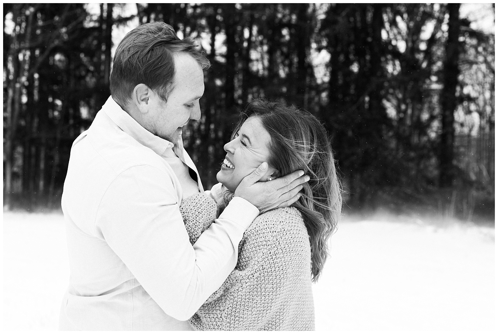 New Jersey Engagement Session, Snowy, Winter, Cozy, Session, Wedding Photographer, Cross Estate Gardens, Snow, Wintry, Black and White