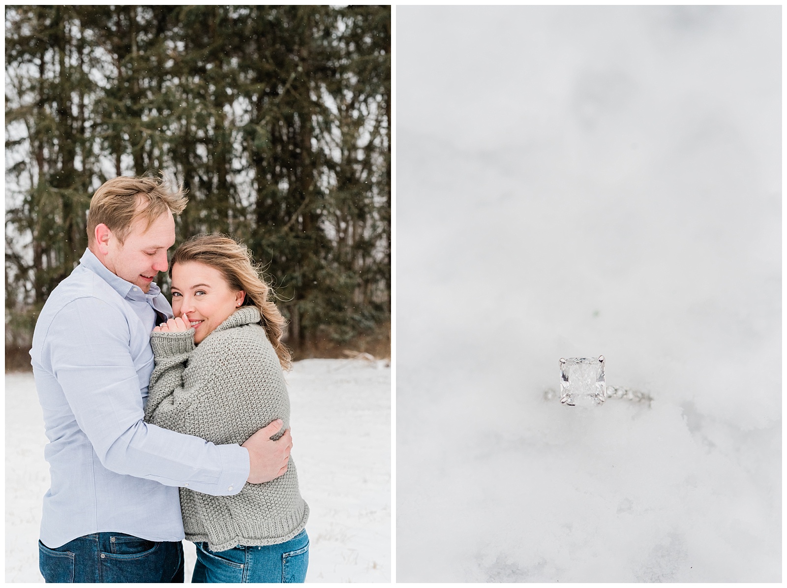New Jersey Engagement Session, Snowy, Winter, Cozy, Session, Wedding Photographer, Cross Estate Gardens, Snow, Wintry, Light and Airy, Ring