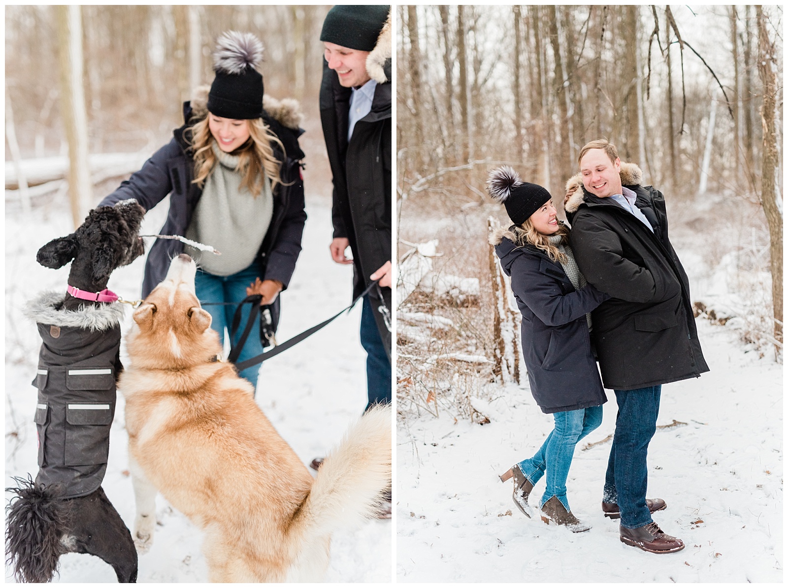 New Jersey Engagement Session, Snowy, Winter, Cozy, Session, Wedding Photographer, dogs, furbabies, husky