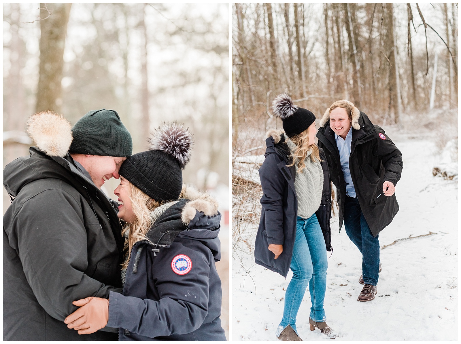 New Jersey Engagement Session, Snowy, Winter, Cozy, Session, Wedding Photographer, Cross Estate Gardens, Snow, Wintry, Light and Airy, Woods, forest