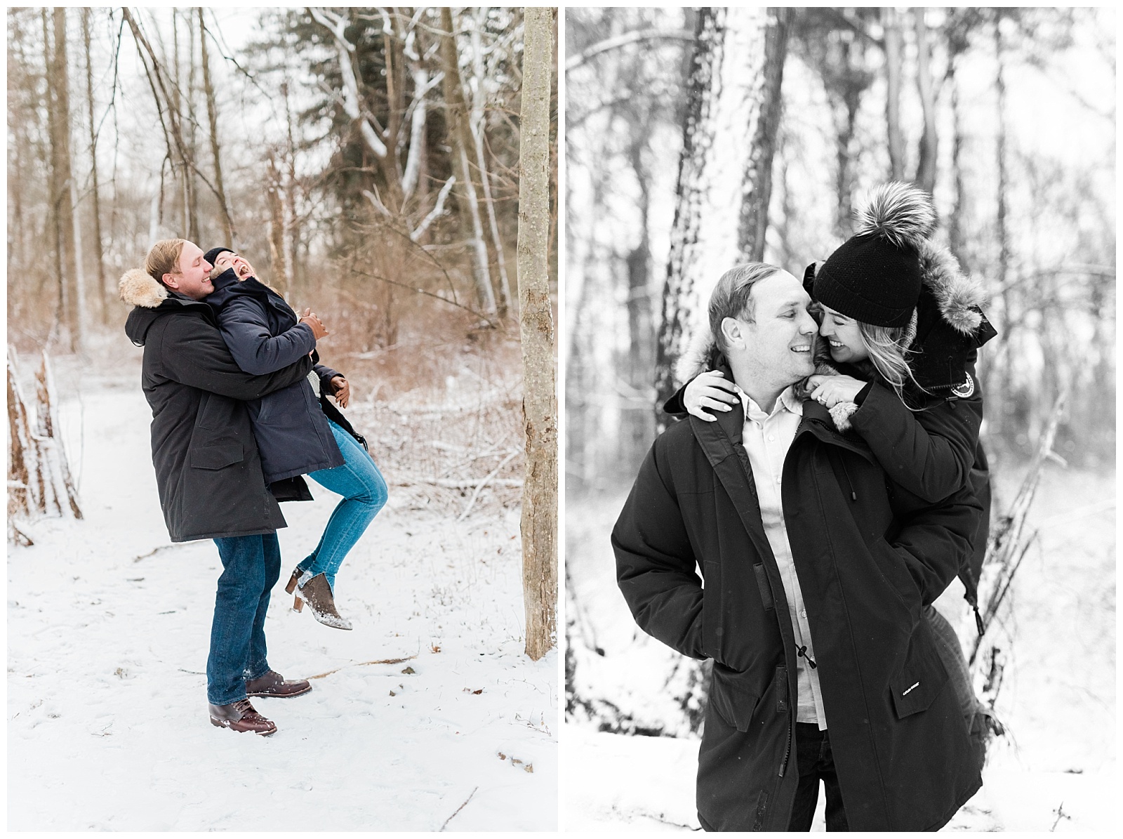 New Jersey Engagement Session, Snowy, Winter, Cozy, Session, Wedding Photographer, Cross Estate Gardens, Snow, Wintry, Light and Airy, Woods, Forest