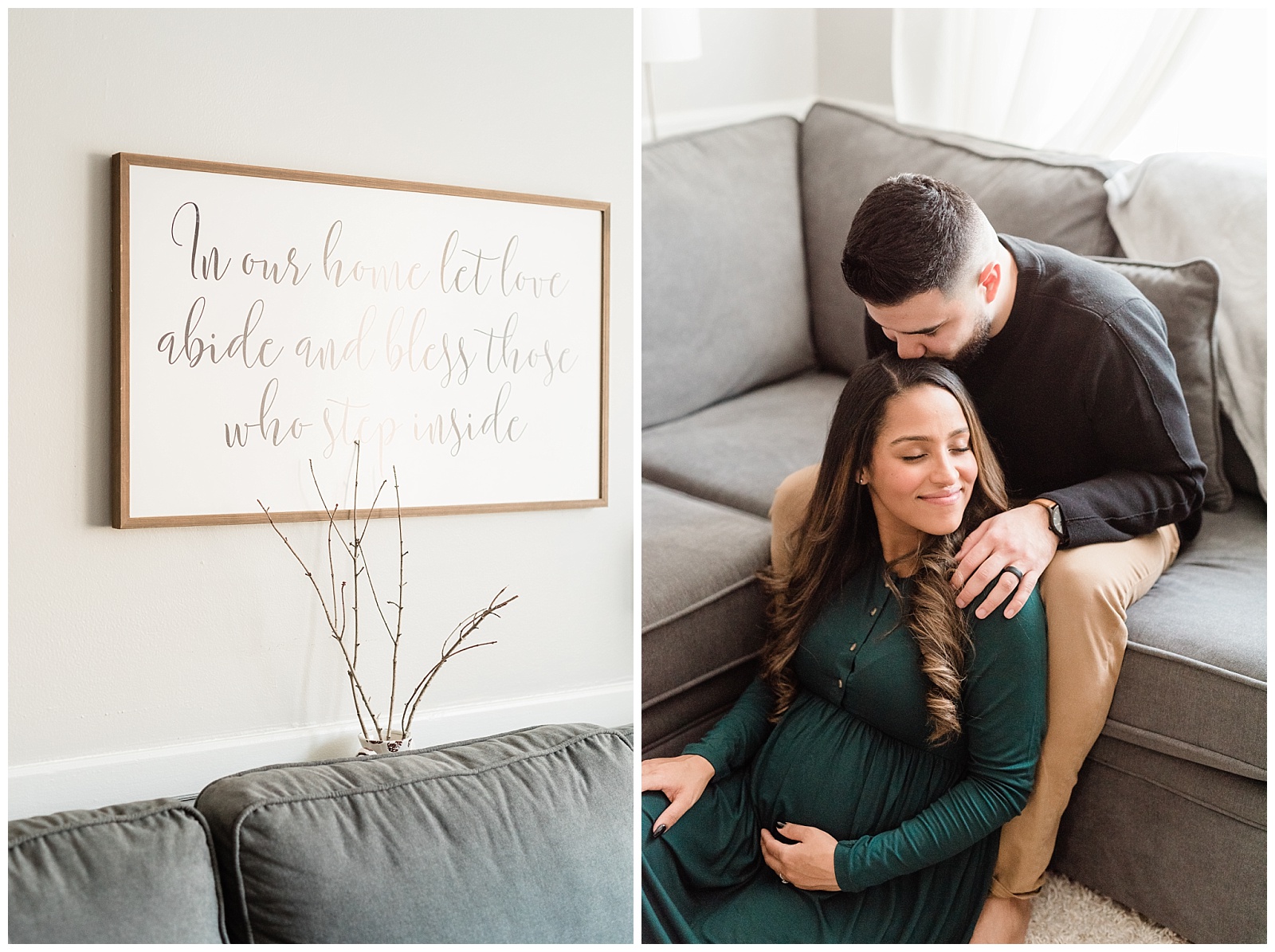 In Home Maternity Session, Nursery, Baby, New Parents, Maternity Shoot, Pregnant, Pregnancy Photos, New Jersey, Photographer, Baby Boy, Home, Couch, Living Room,, Photo