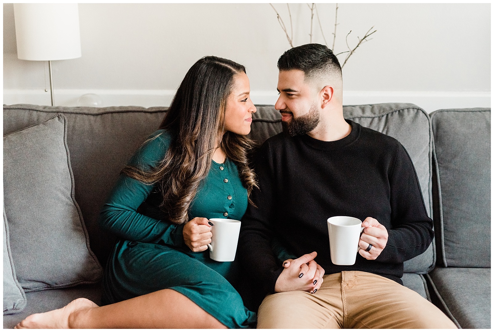 In Home Maternity Session, Nursery, Baby, New Parents, Maternity Shoot, Pregnant, Pregnancy Photos, New Jersey, Photographer, Baby Boy, Couch, coffee,, Photo