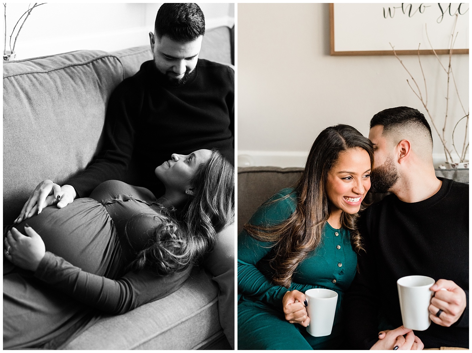 In Home Maternity Session, Family, Nursery, Baby, New Parents, Maternity Shoot, Pregnant, Pregnancy Photos, New Jersey, Photographer, Baby Boy, Couch, Living Room, Home, Cozy, Snuggle, Photo