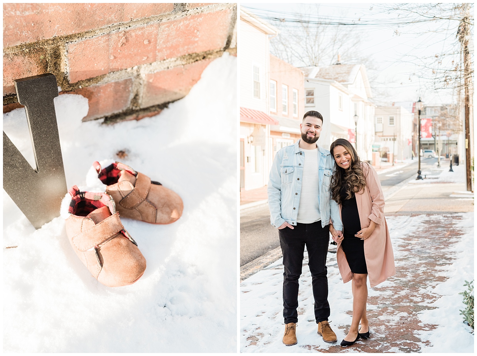 Maternity Session, Family, Baby, New Parents, Maternity Shoot, Pregnant, Pregnancy Photos, New Jersey, Photographer, Haddonfield, NJ, Haddon Heights, Town, Snowy, Winter, baby shoes
