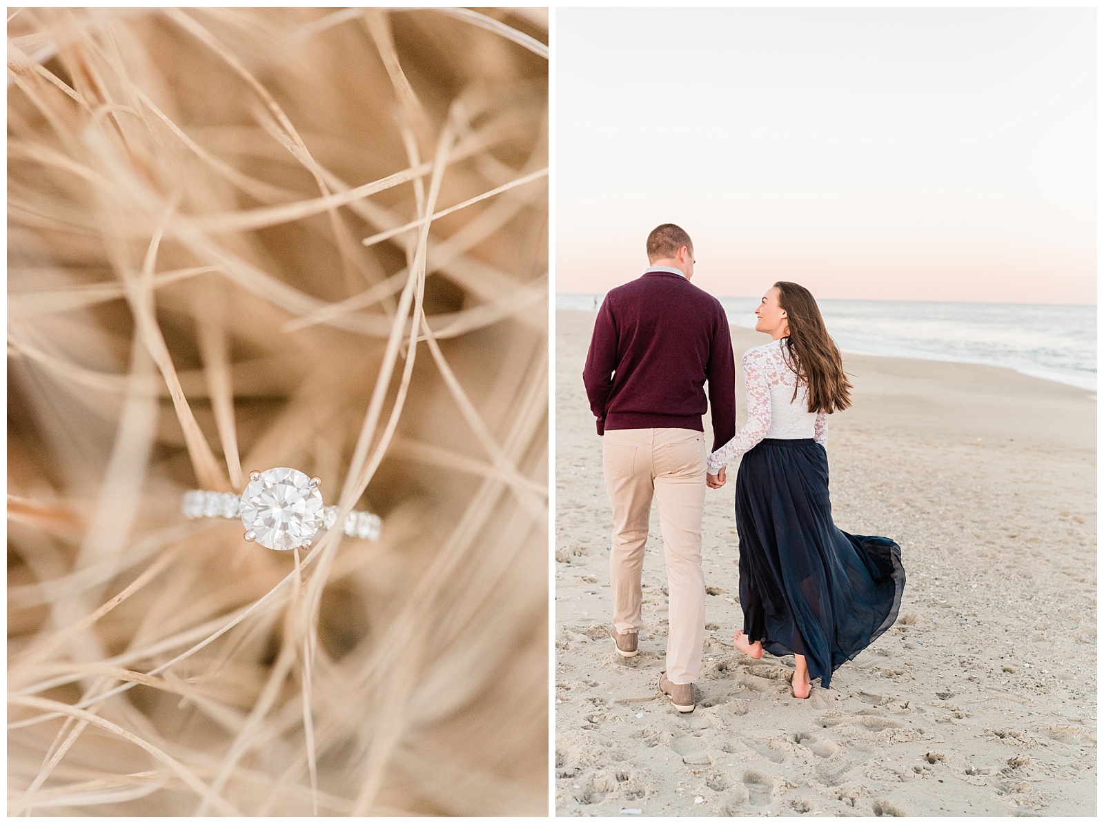 New Jersey, Engagement Session, Wedding Photographer, Beach, Sunset, Shore, Engagement Ring, Ring