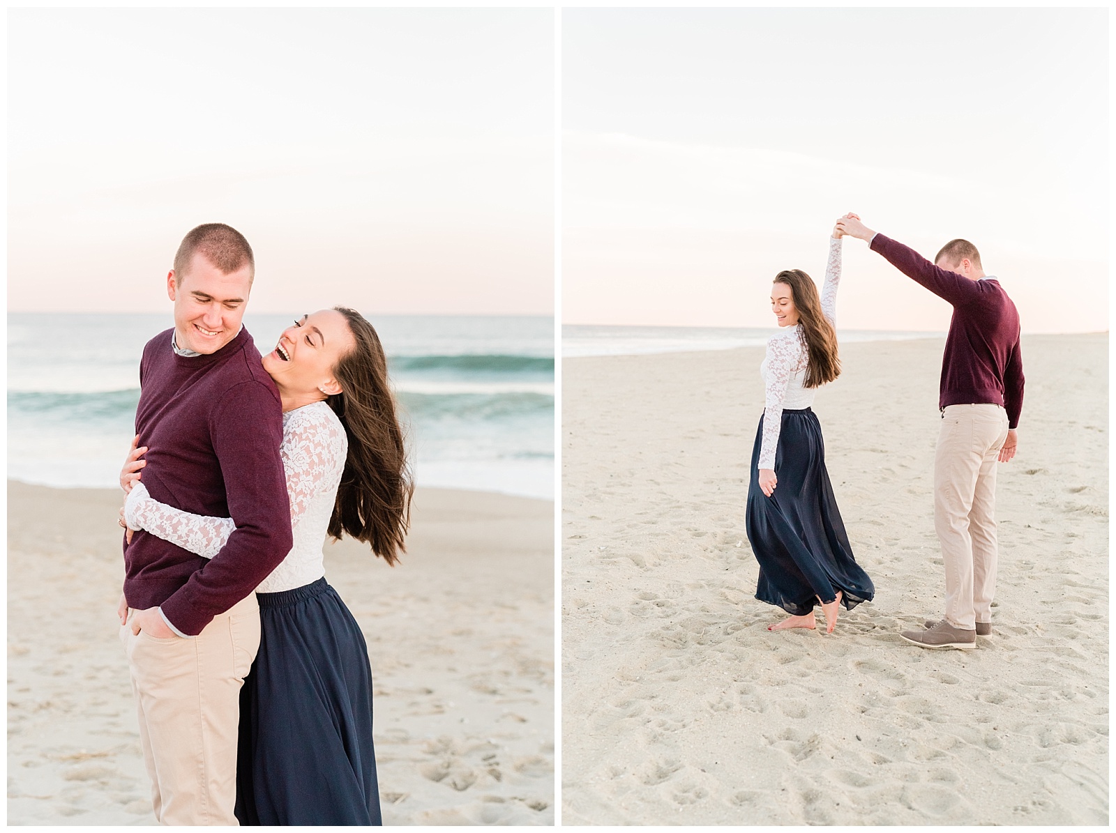 New Jersey, Engagement Session, Wedding Photographer, Beach, Sunset, Shore, Joy, Laughter, Ocean