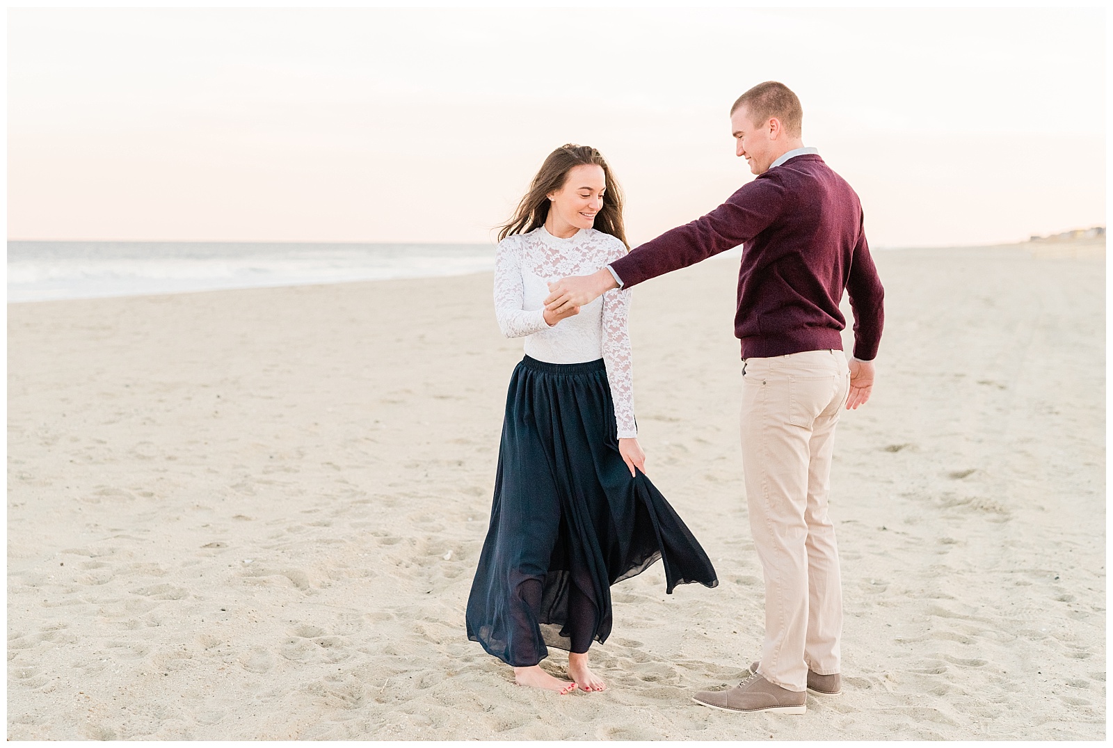New Jersey, Engagement Session, Wedding Photographer, Beach, Sunset, Shore, Dance