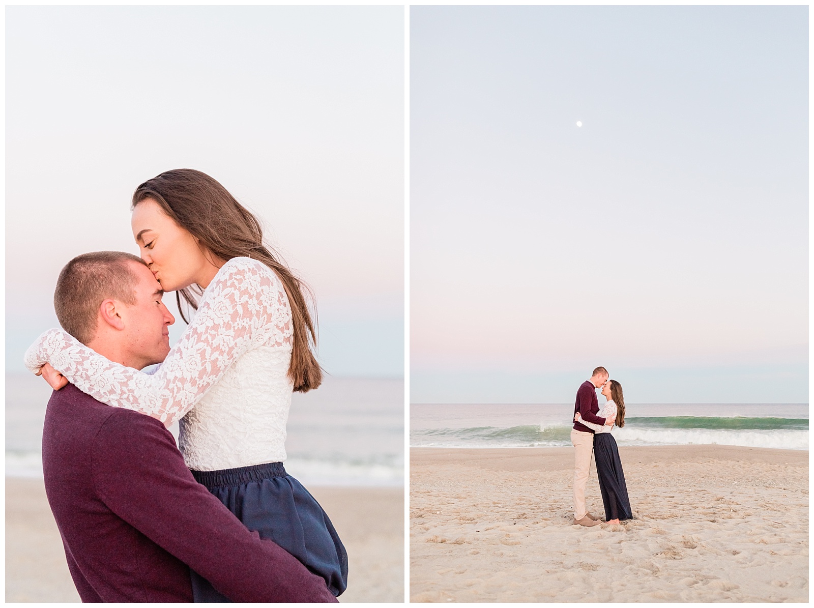 New Jersey, Engagement Session, Wedding Photographer, Beach, Sunset, Shore, Engaged, In love, Moon, Dusk