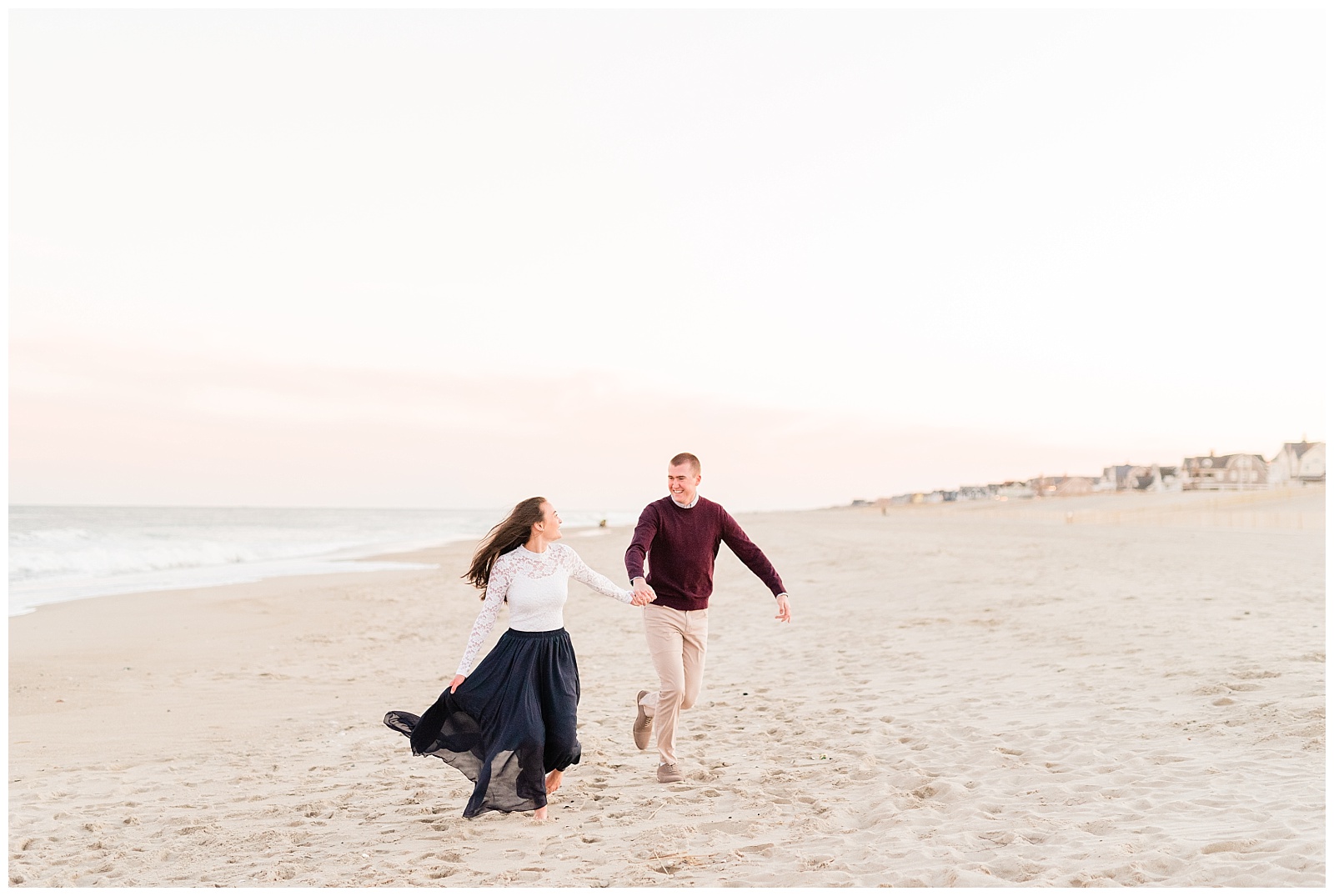 New Jersey, Engagement Session, Wedding Photographer, Beach, Sunset, Shore, Play, Laugh
