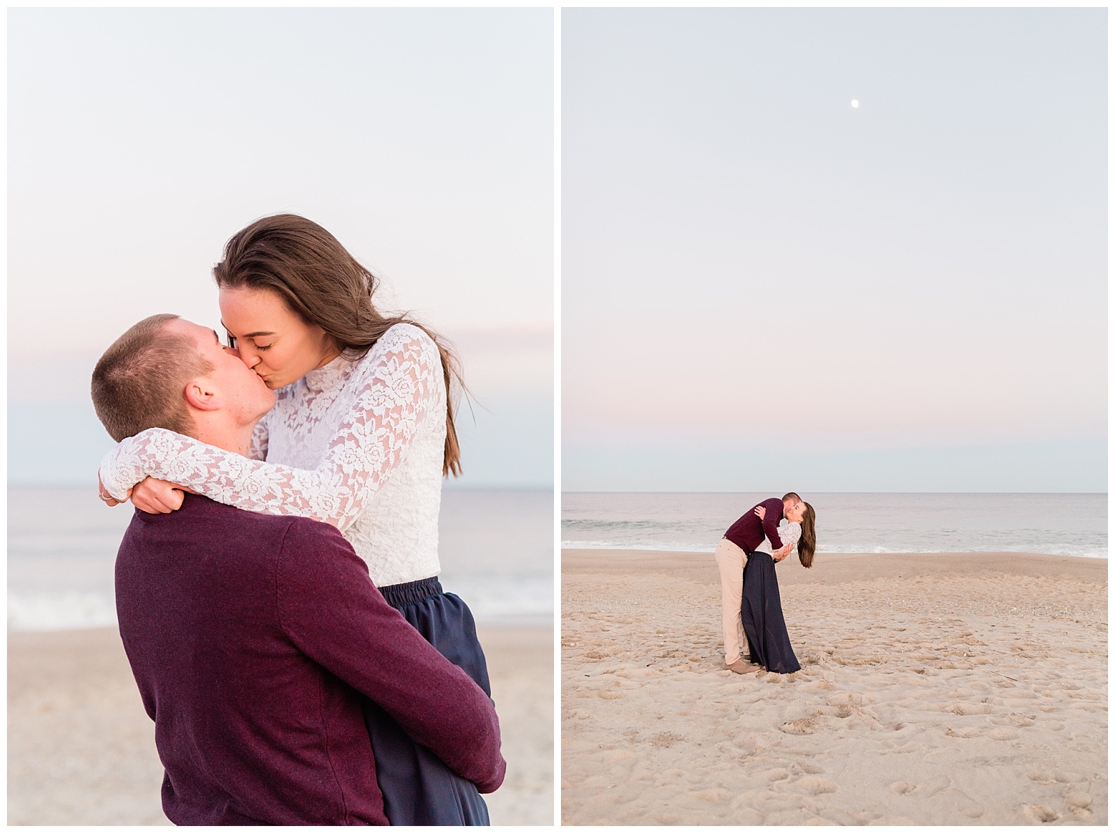 New Jersey, Engagement Session, Wedding Photographer, Beach, Sunset, Shore, Romantic, Moon, Dusk