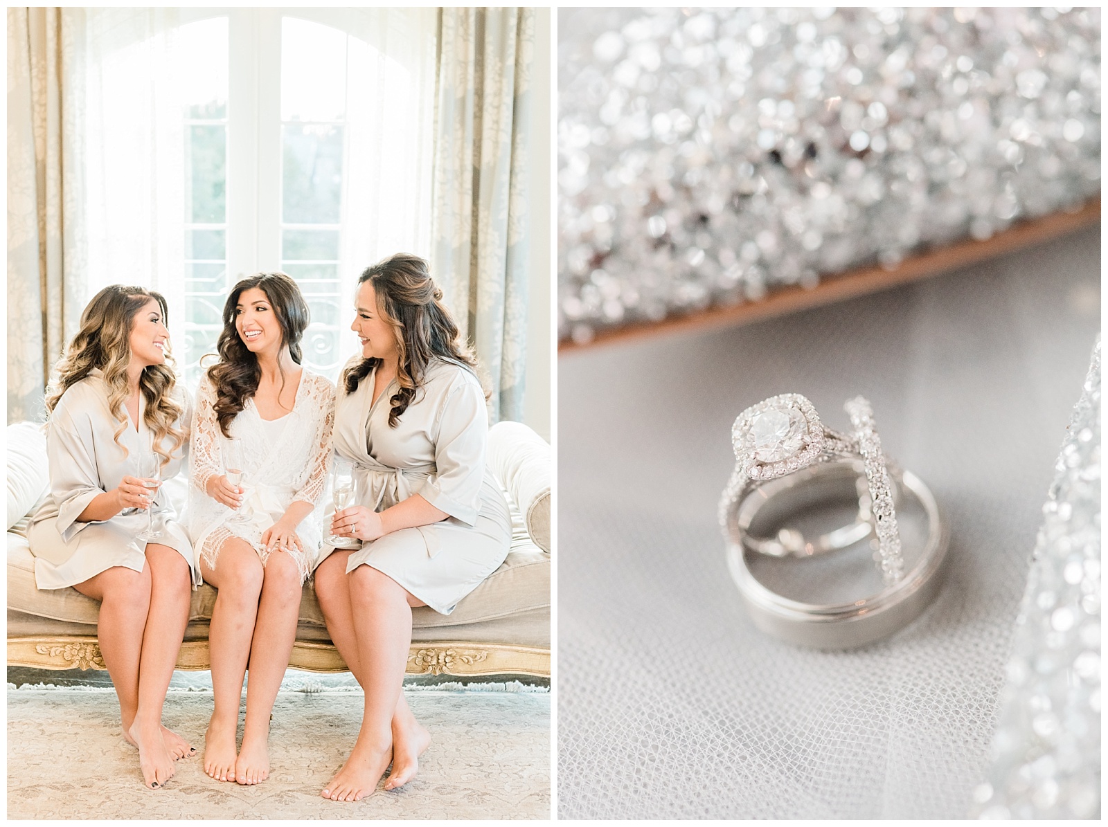 Park Chateau Wedding, Photographer, New Jersey, NJ, Winter, Bridesmaids, robes, Wedding Rings,