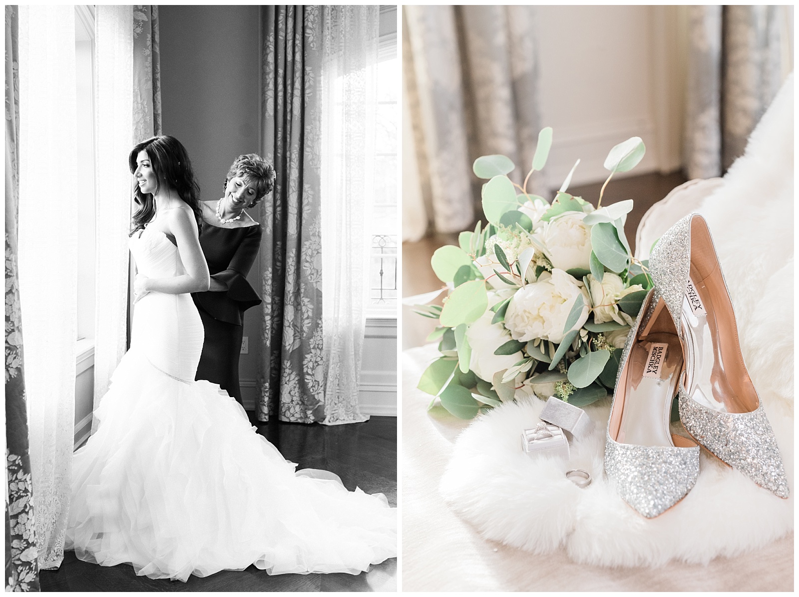 Park Chateau Wedding, Photographer, New Jersey, NJ, Winter, Bridal Details, Dress, mom