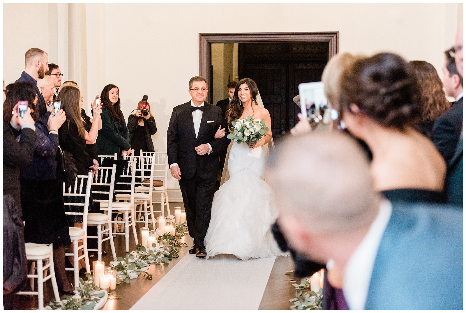 Park Chateau Wedding, Photographer, New Jersey, NJ, Winter, Chapel, Ceremony, Bride & Dad, Walking Down the Aisle