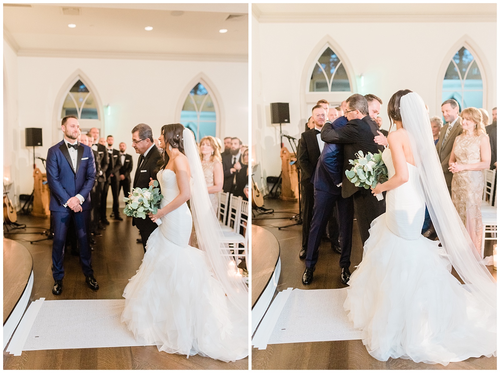 Park Chateau Wedding, Photographer, New Jersey, NJ, Winter, Chapel, Ceremony, Hand Off, Dad, Groom