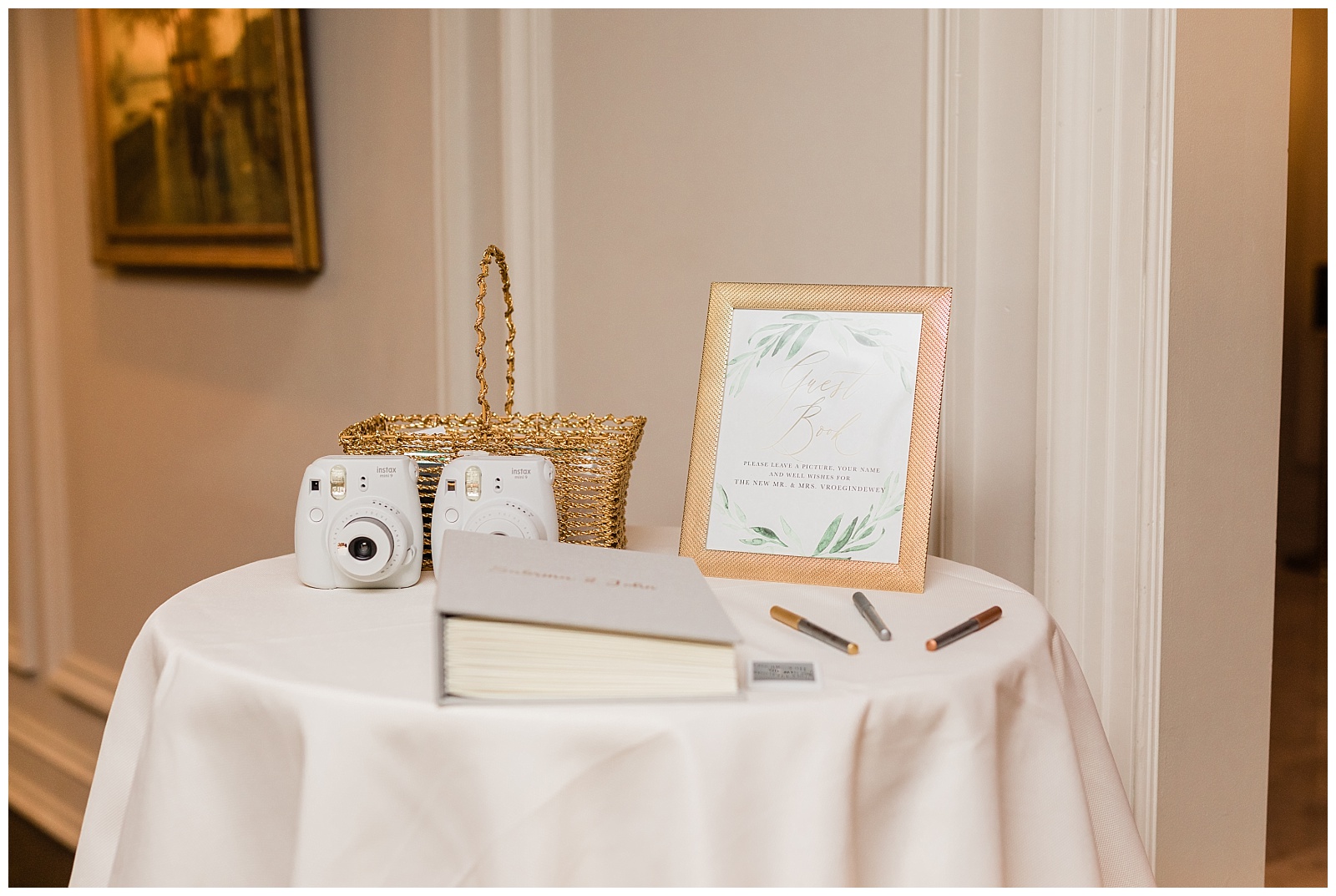 Park Chateau Wedding, Photographer, New Jersey, NJ, Winter, Reception Details, Guestbook, Polaroid, instax