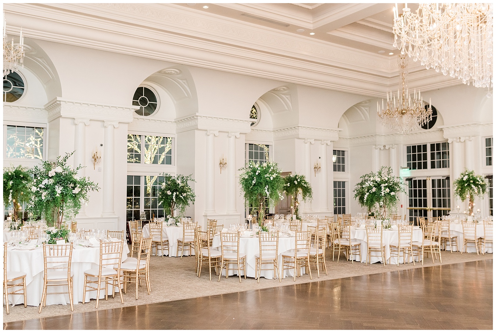 Park Chateau Wedding, Photographer, New Jersey, NJ, Winter, Reception Details, Light and Airy Ballroom, Elegant