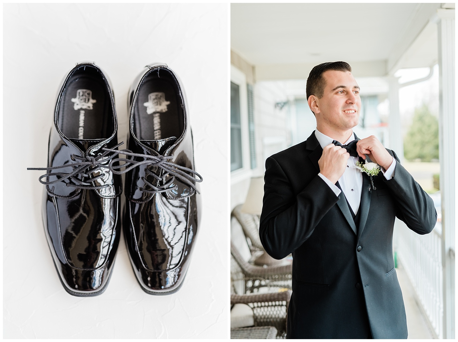 park chateau, nj wedding photographer, groom, photo, bow tie, shoes