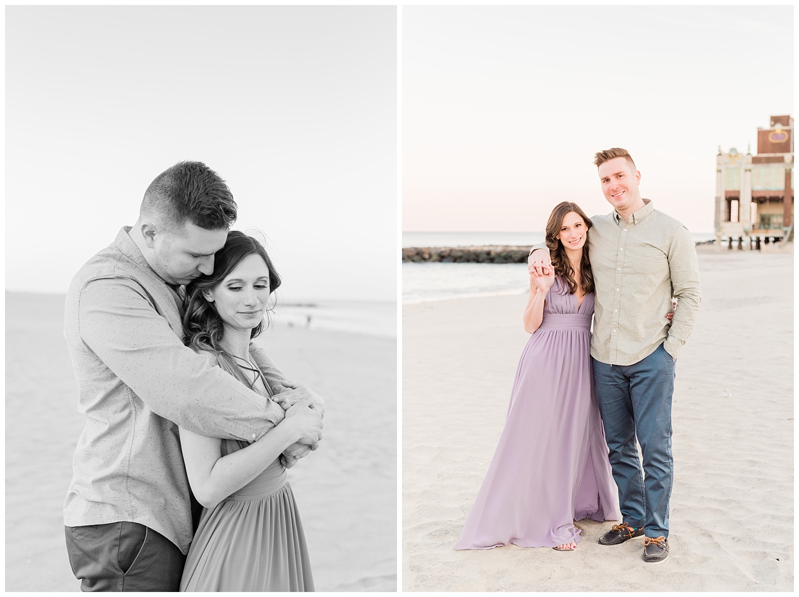 New Jersey, Engagement Session, Asbury Park, NJ, Wedding Photographer, Springtime, Light and Airy, Golden Hour