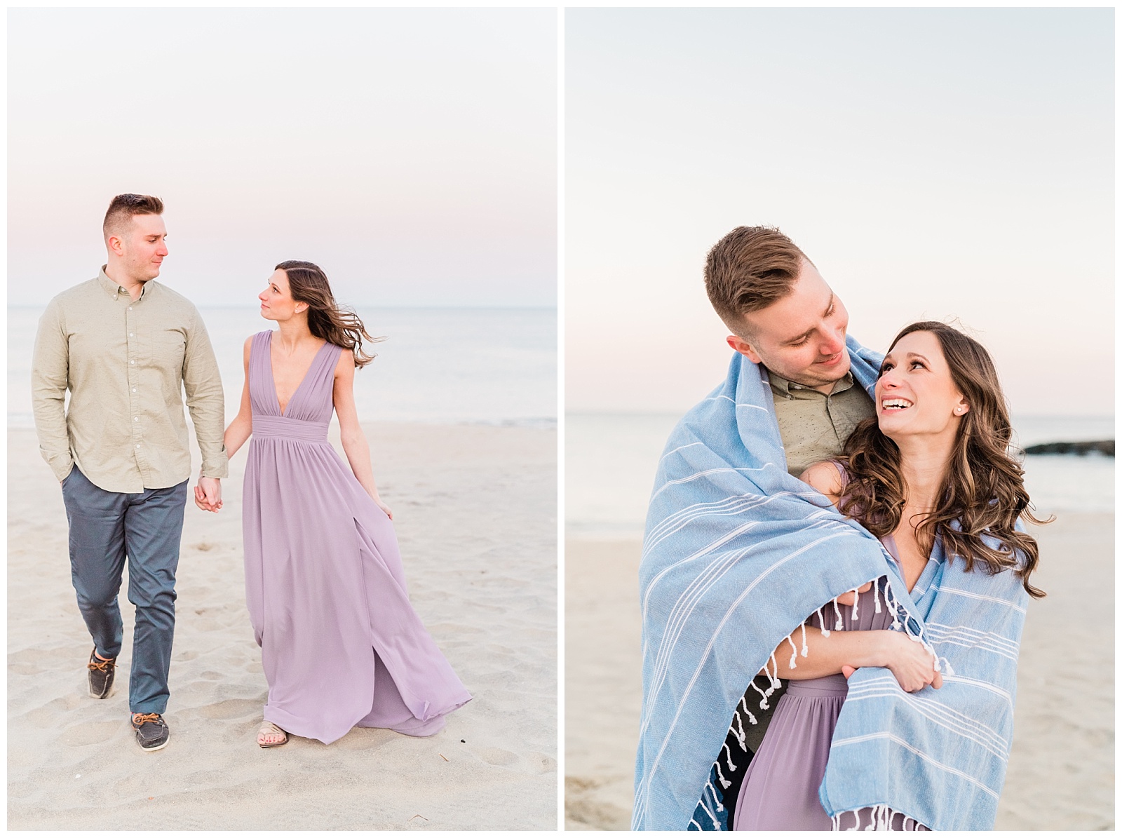 New Jersey, Engagement Session, Asbury Park, NJ, Wedding Photographer, Springtime, Light and Airy, Golden Hour, Beach