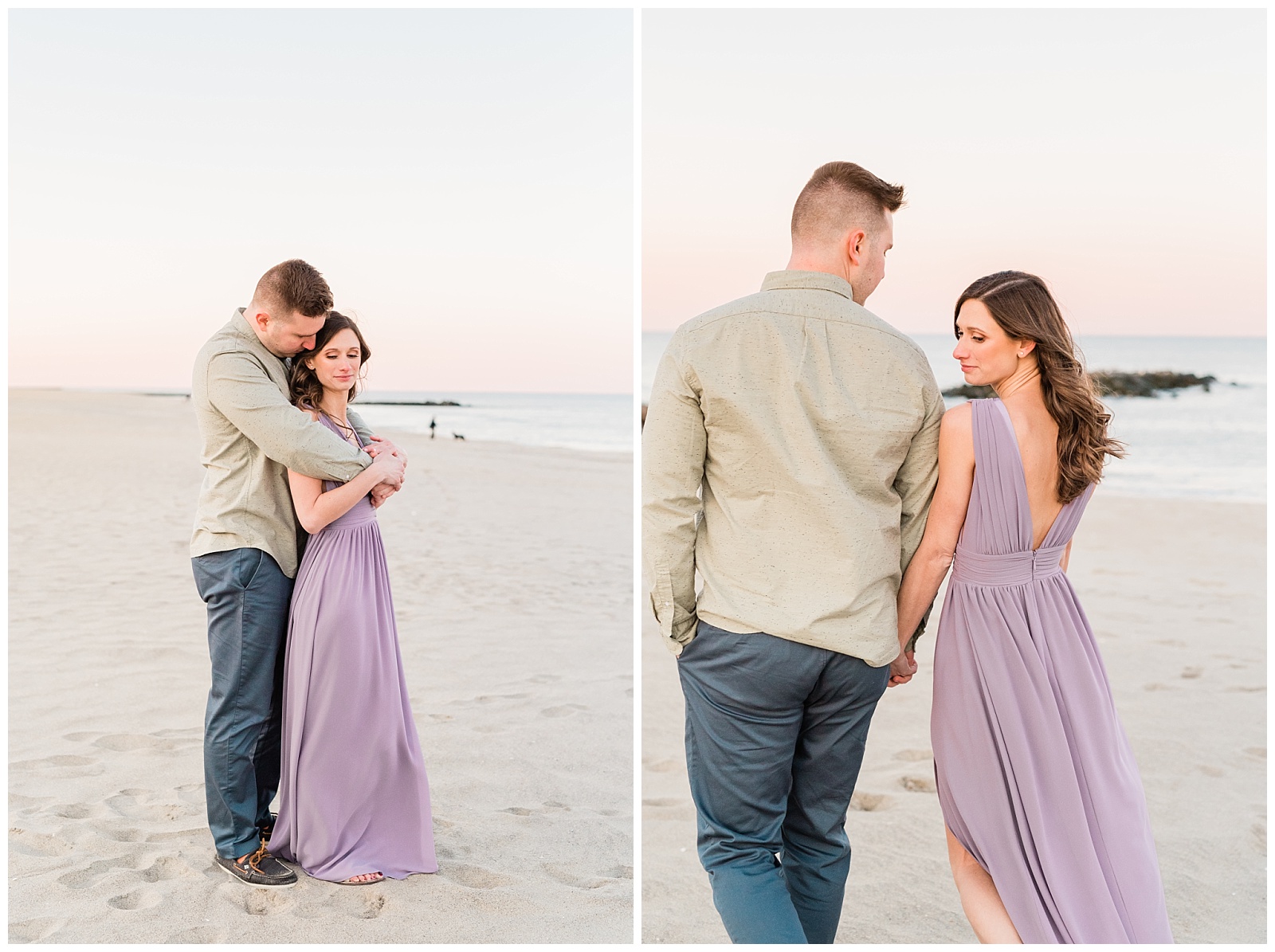 New Jersey, Engagement Session, Asbury Park, NJ, Wedding Photographer, Springtime, Light and Airy, Golden Hour, Beach