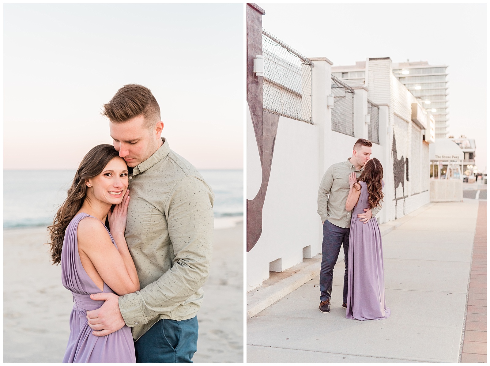 New Jersey, Engagement Session, Asbury Park, NJ, Wedding Photographer, Springtime, Light and Airy, Golden Hour, The Stone Pony