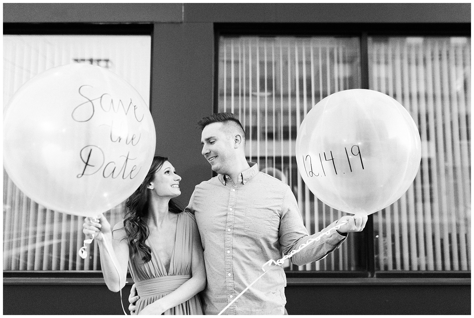 New Jersey, Engagement Session, Asbury Park, NJ, Wedding Photographer, Save the date, Black and white, Balloons