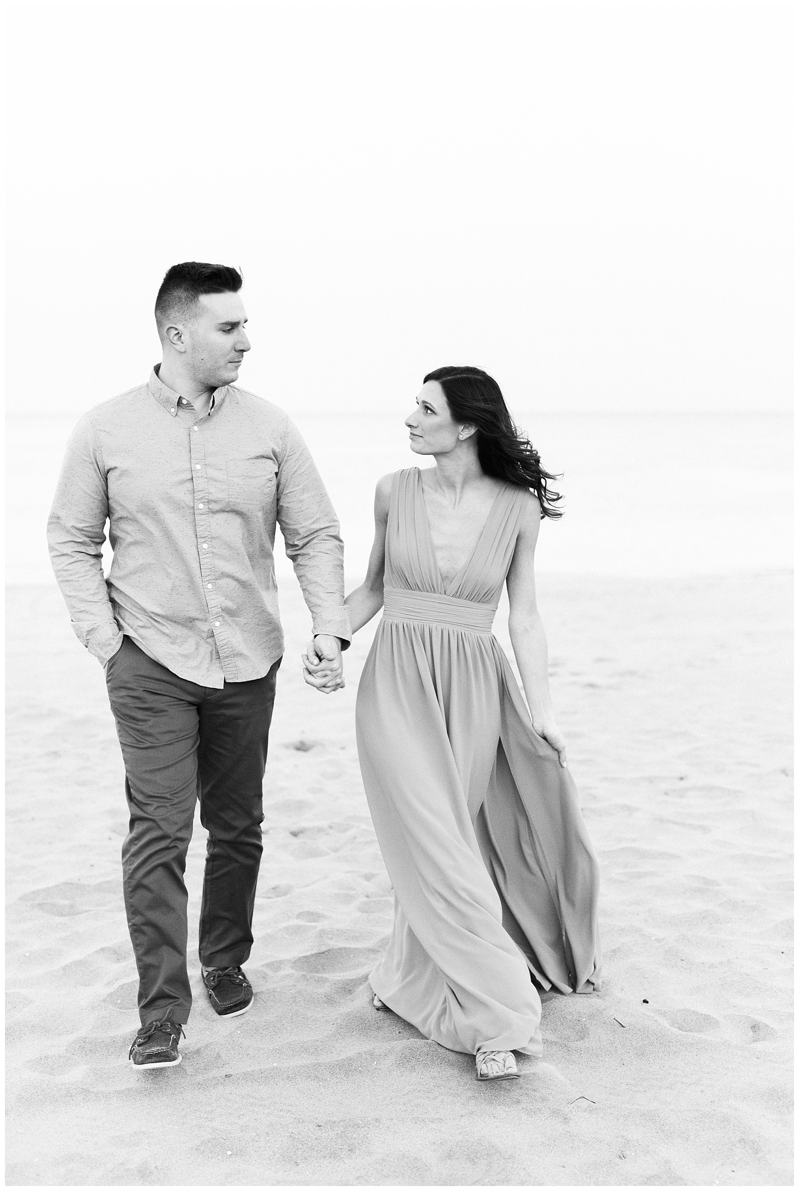 New Jersey, Engagement Session, Asbury Park, NJ, Wedding Photographer, Save the date, Black and white, Beach