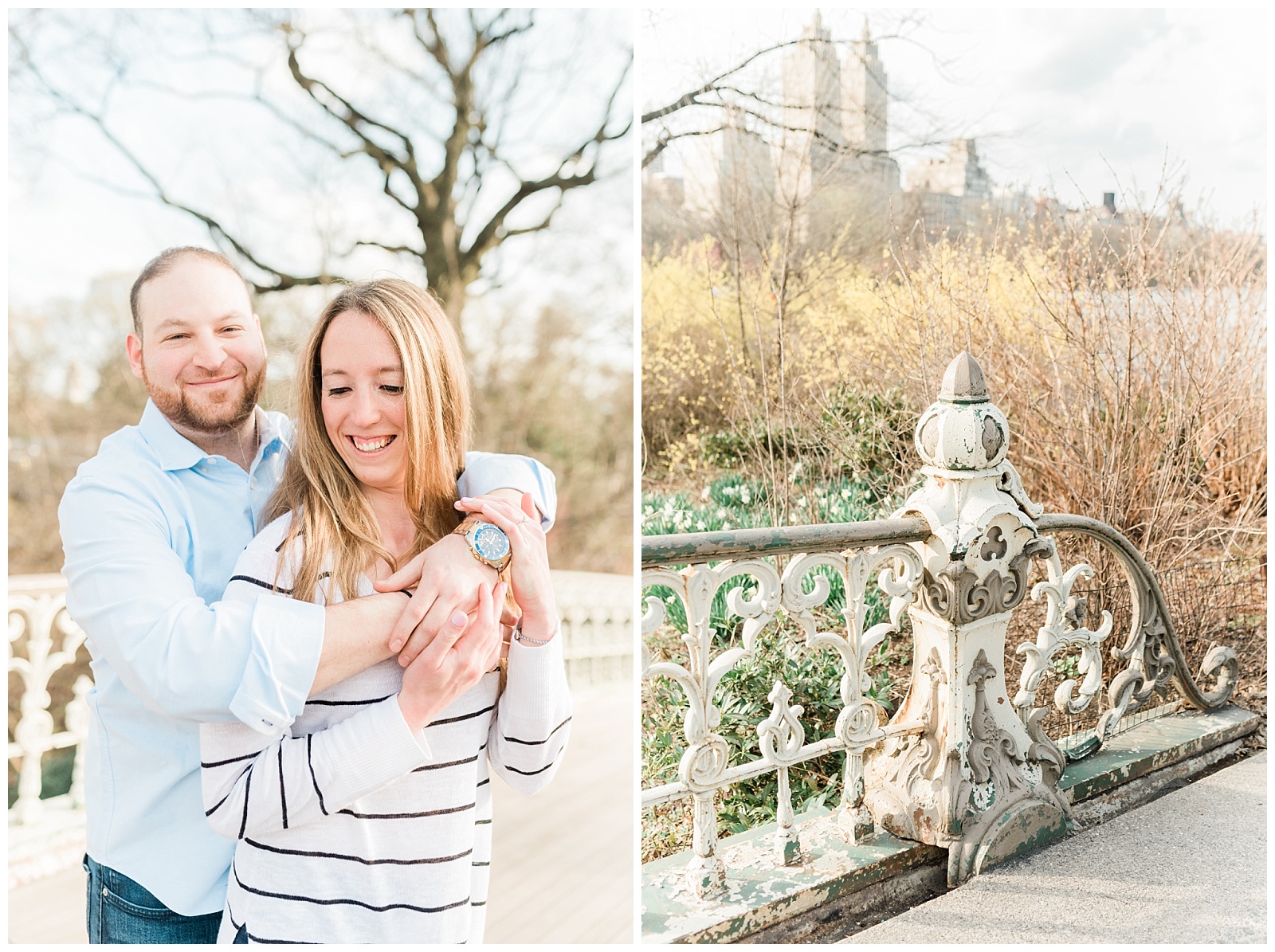 Central Park, NYC engagement session, springtime, wedding photographer, New York, light and airy