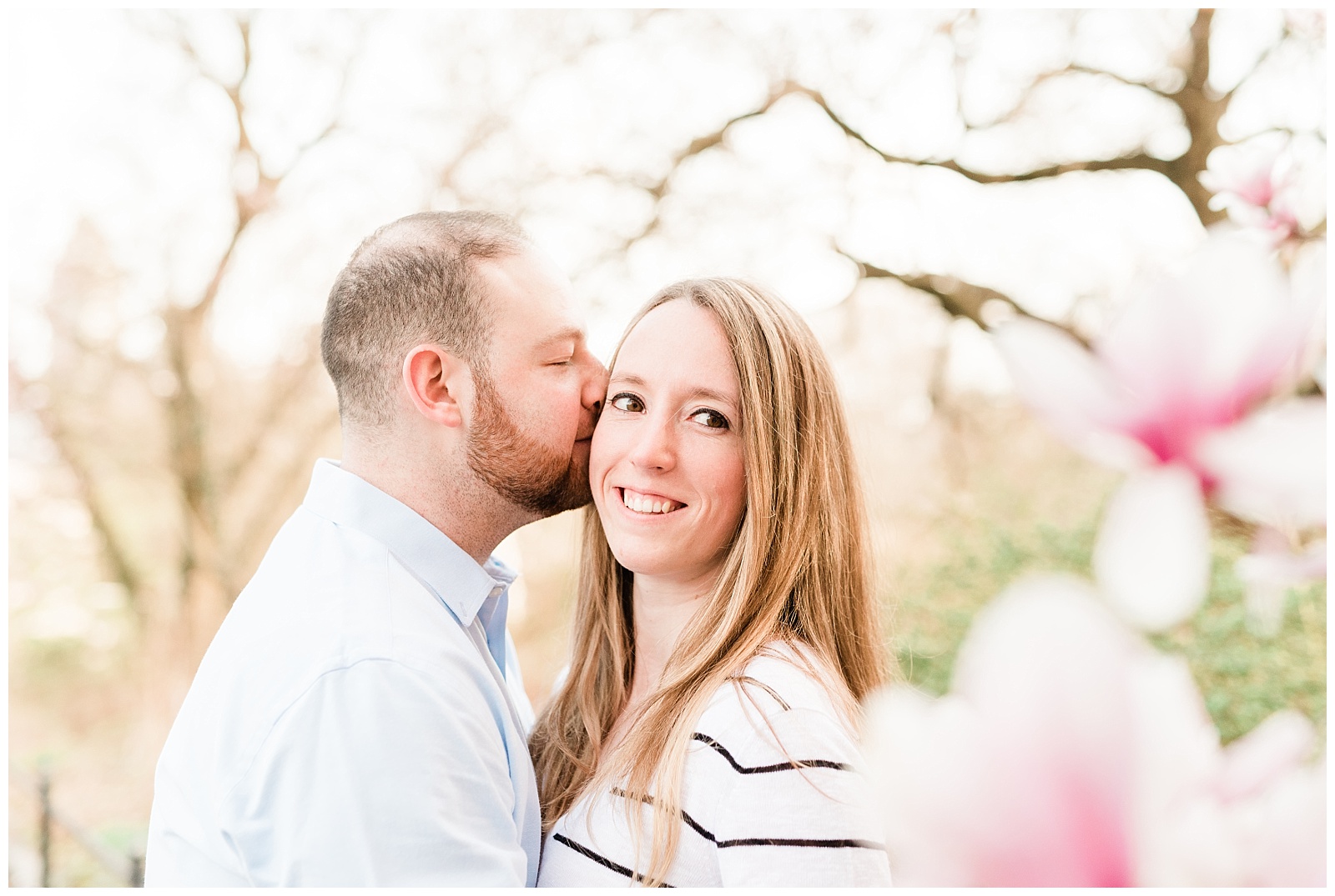 Central Park, NYC engagement session, springtime, wedding photographer, New York, blossom, blooms