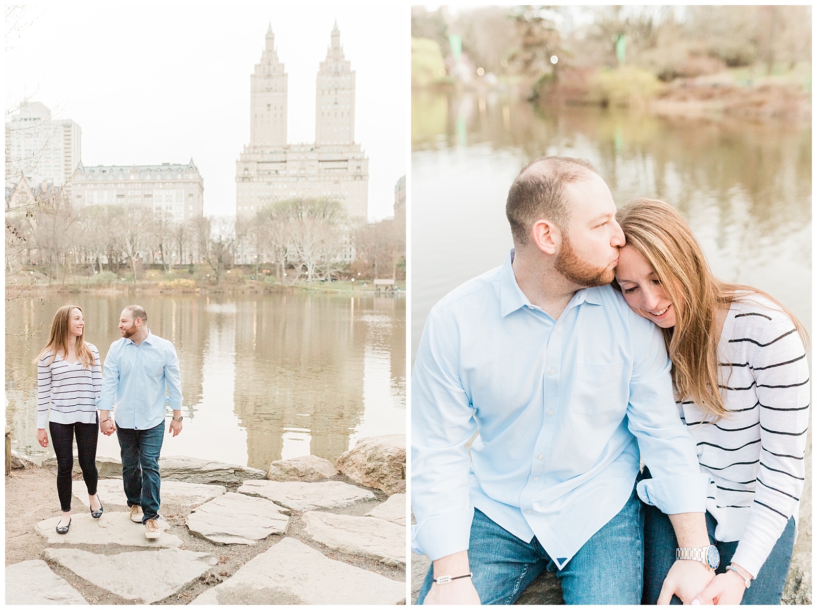 Central Park, NYC engagement session, springtime, wedding photographer, New York, architecture, towers