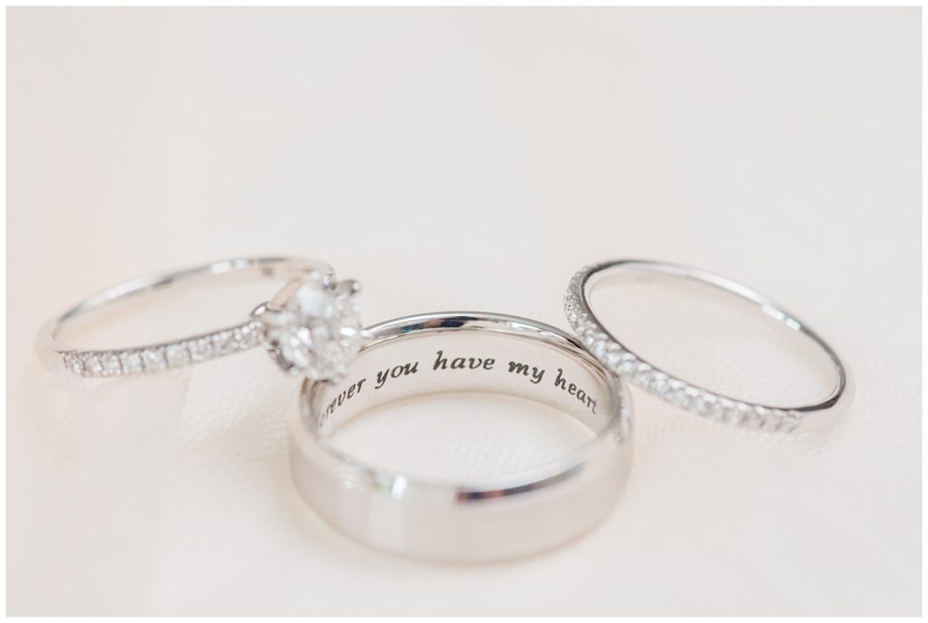 Wedding rings with an engraving.
