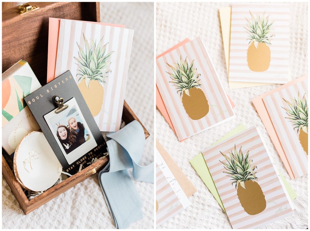 Scratch off gold pineapple greeting cards for bridesmaids proposal.